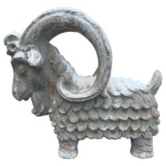 Used Adorable Terracotta Sculpture of Billy Goat Ram