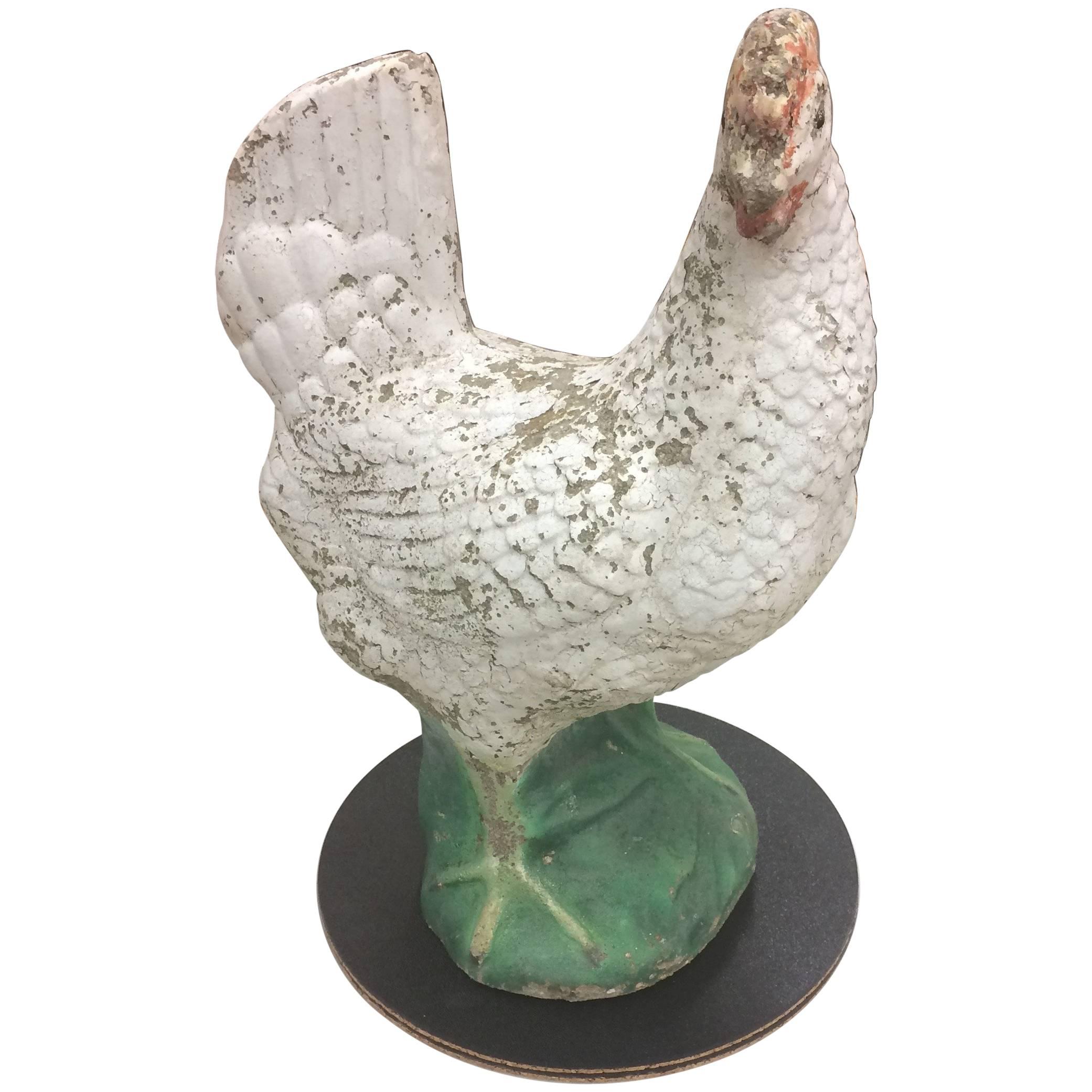 Adorable Vintage Country Style Cement Chicken