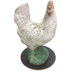 Adorable Vintage Country Style Cement Chicken