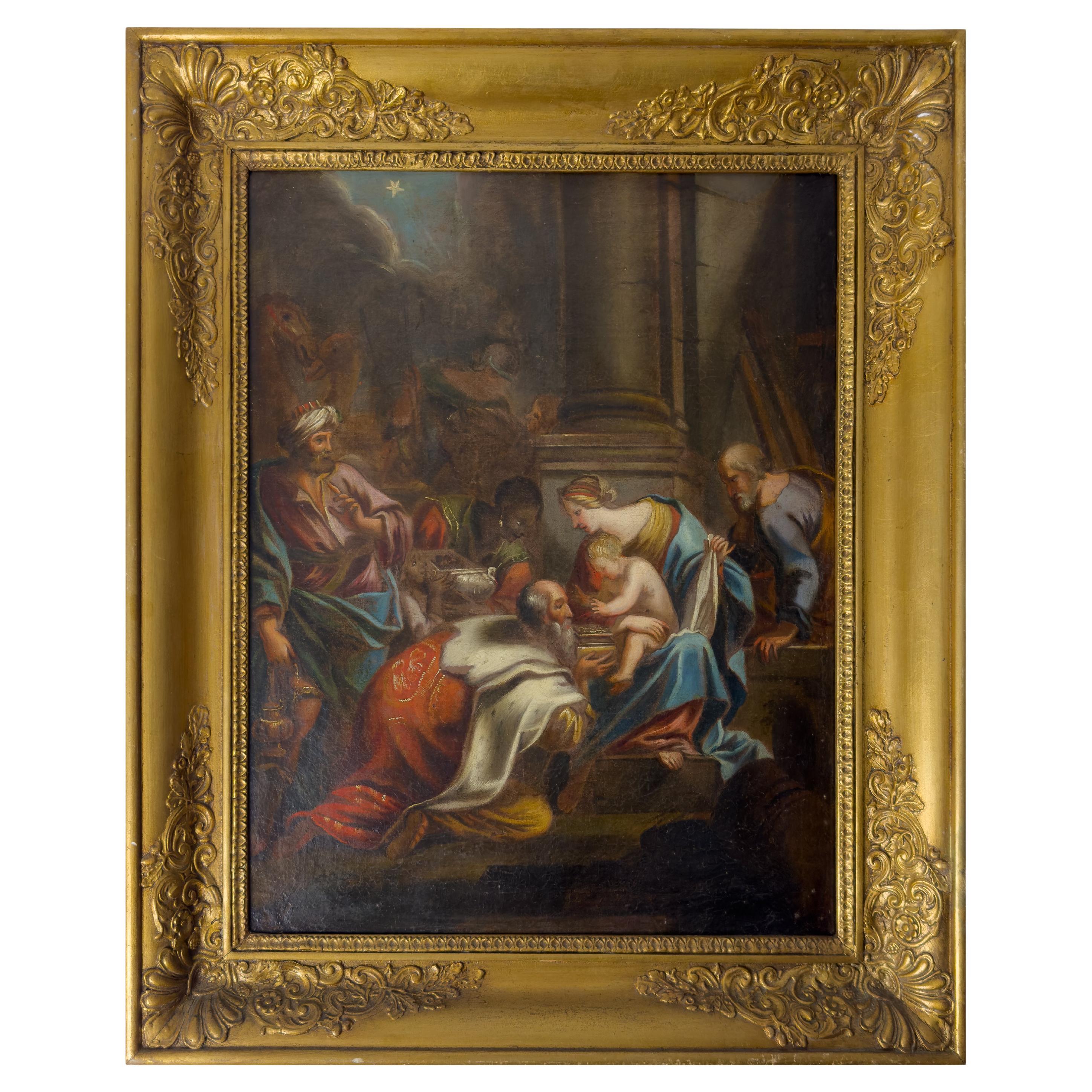 Adoration des Mages Peinture baroque, Art religieux italien, XVIIIe siècle