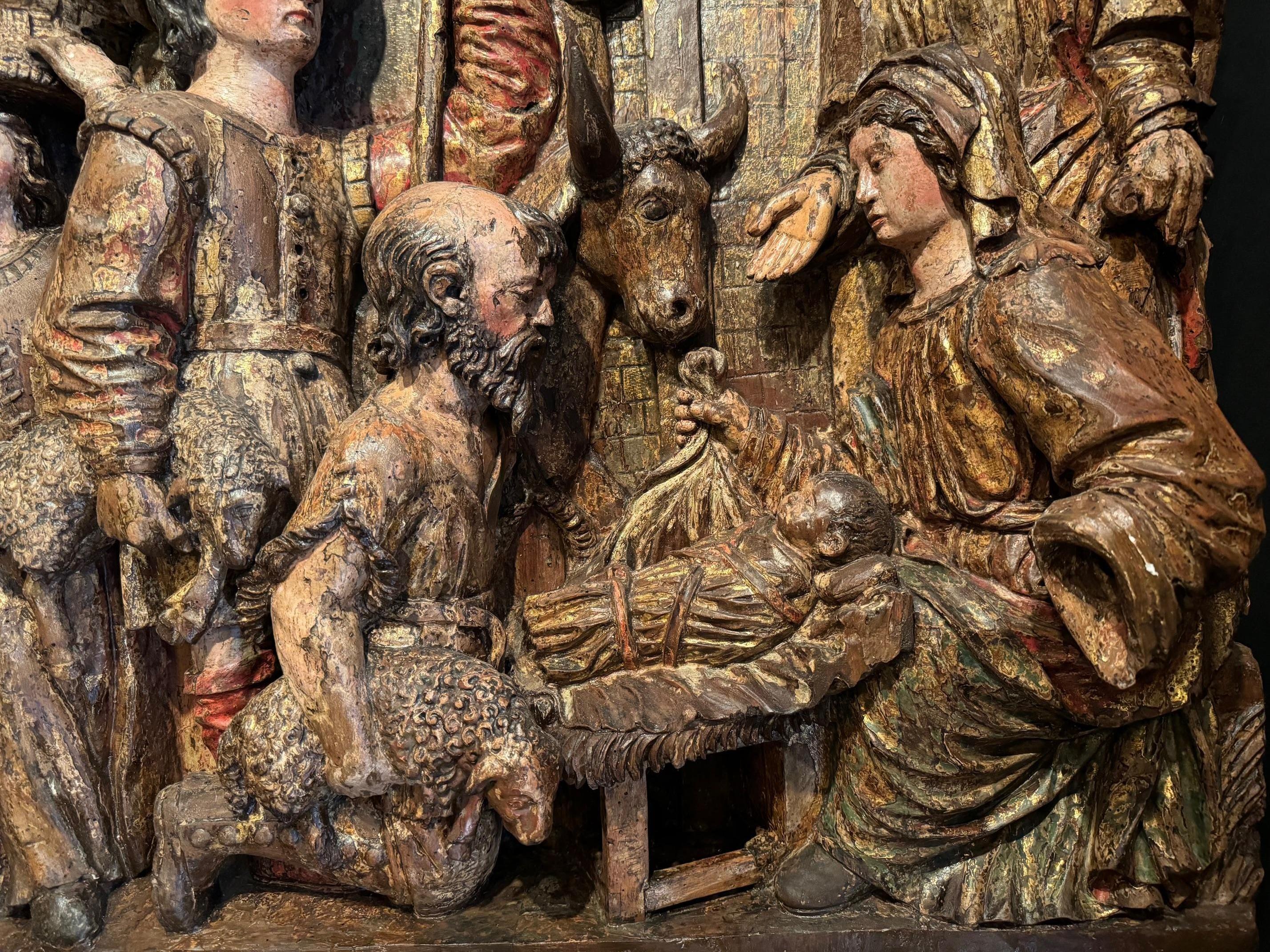 Fino al XVIII secolo Adorazione dei pastori - Grande altorilievo, Italia settentrionale Circa 1500 in vendita