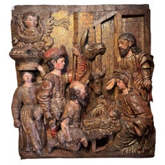 Adoration of the shepherds - Large high-relief, Northern Italy Circa 1500