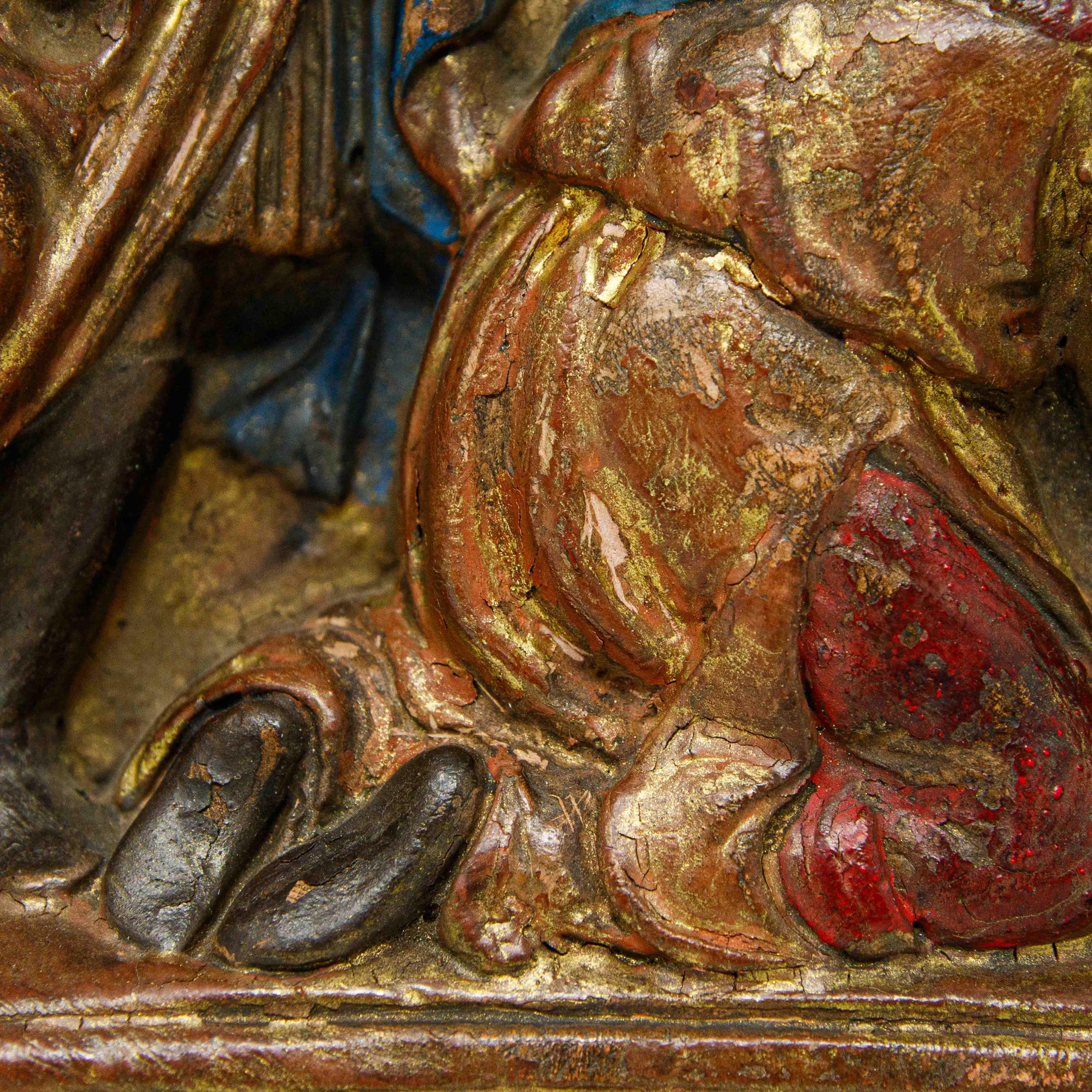 Anbetung der Könige in polychromer Terrakotta, 17. Jahrhundert im Angebot 3