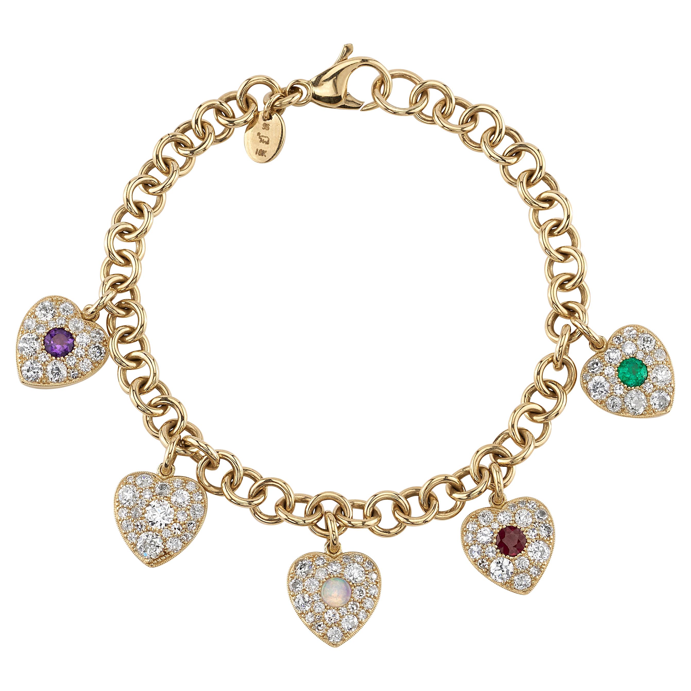 Pomellato Glory Gemstone Diamond Gold Cross Charm Bracelet at 1stDibs pomellato charm bracelet