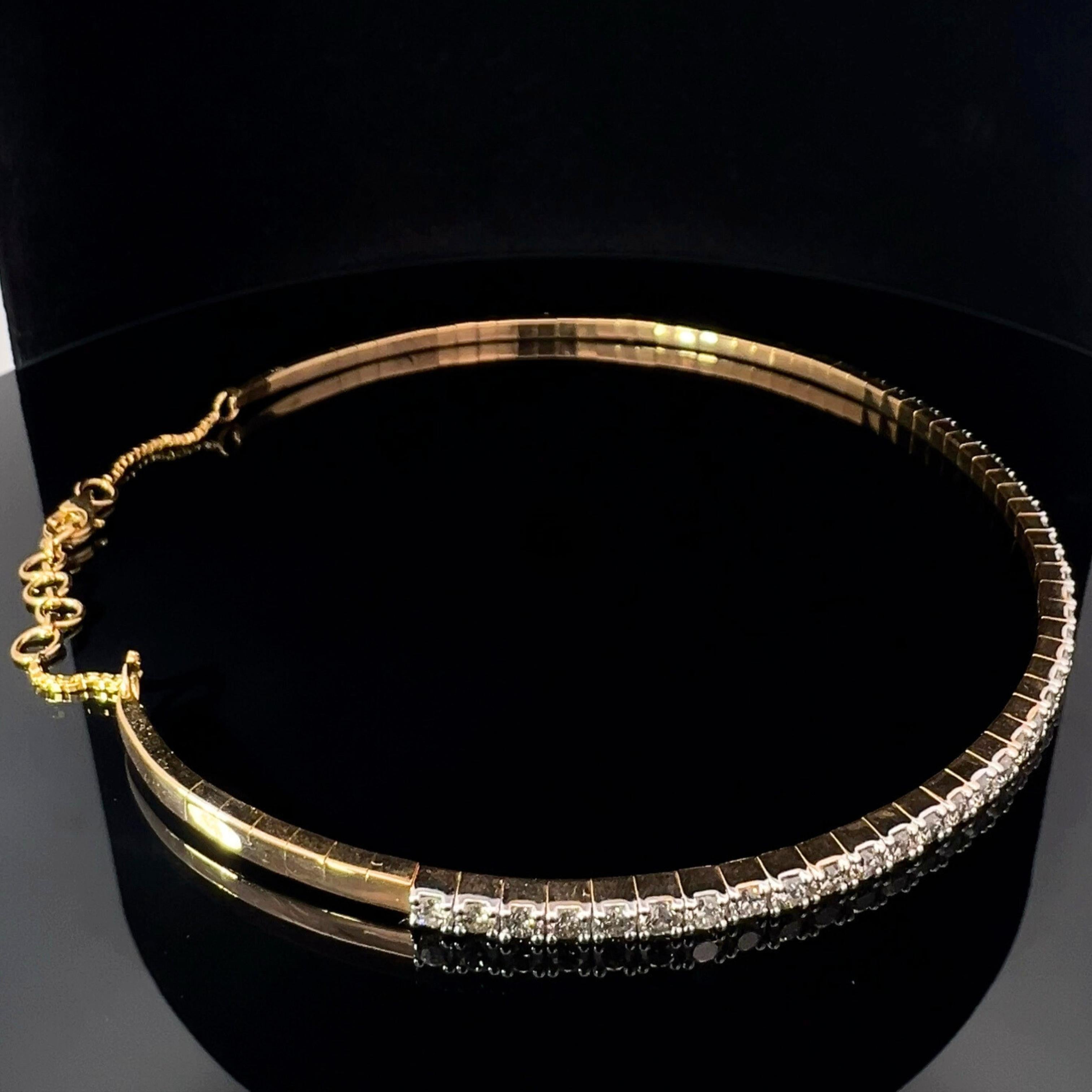 AdornA Classic 14K (or 18k upon request) Yellow Gold Diamond Choker In New Condition For Sale In Los Angeles, CA