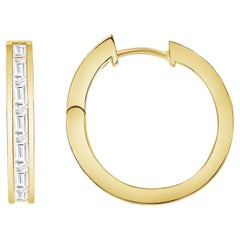 Adorna Lux - Ohrringe mit 3 Karat Diamanten im Baguetteschliff und Öhrchen