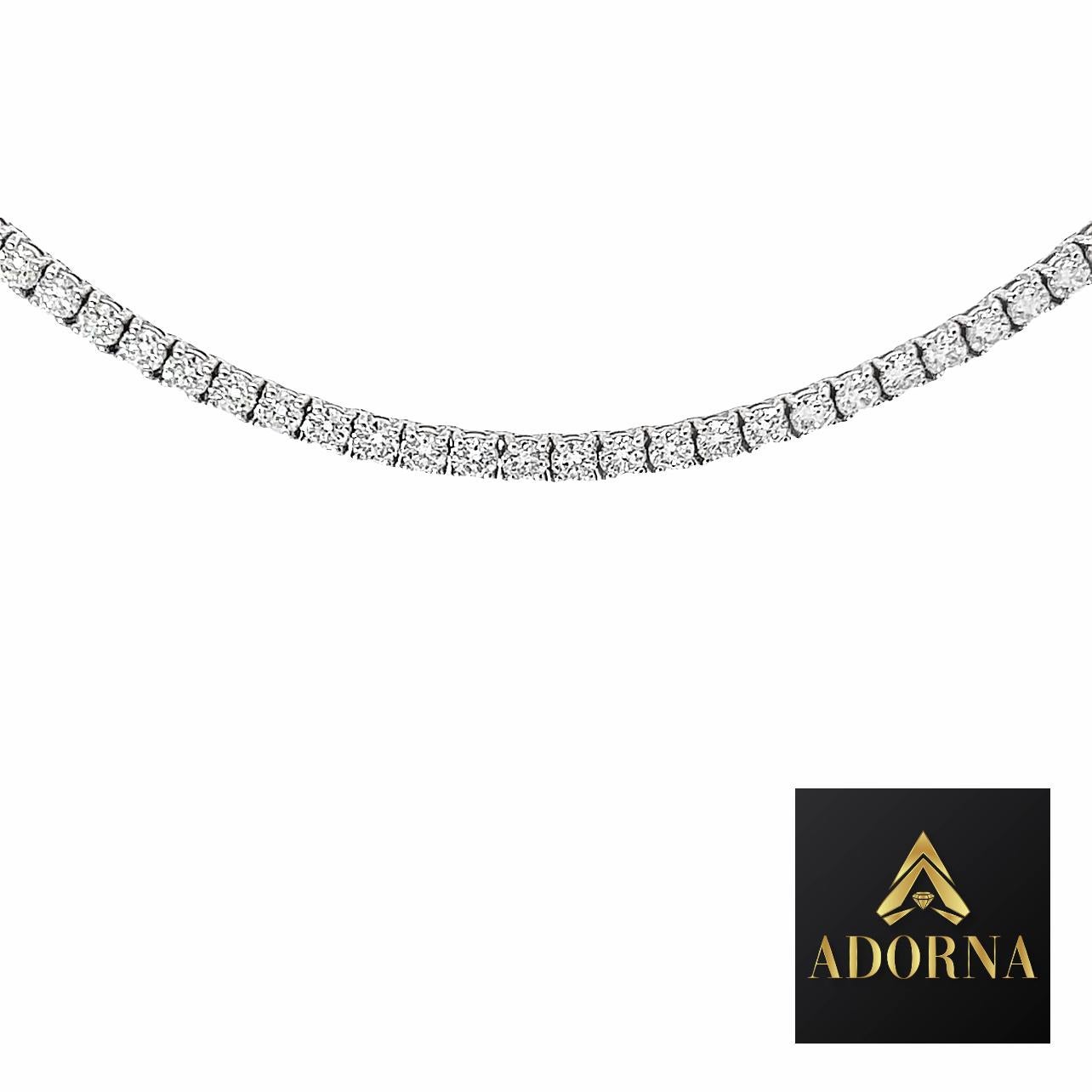 Modern Adorna Lux - Aria Everyday Straight Tennis Necklace For Sale