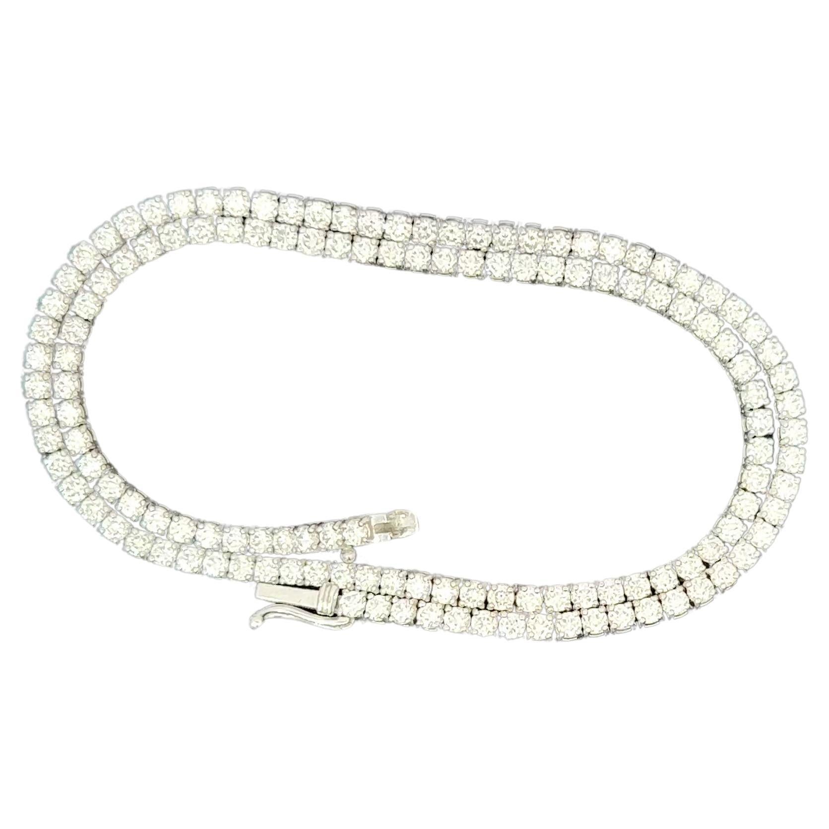 Adorna Lux - Aria Everyday Straight Tennis Necklace For Sale