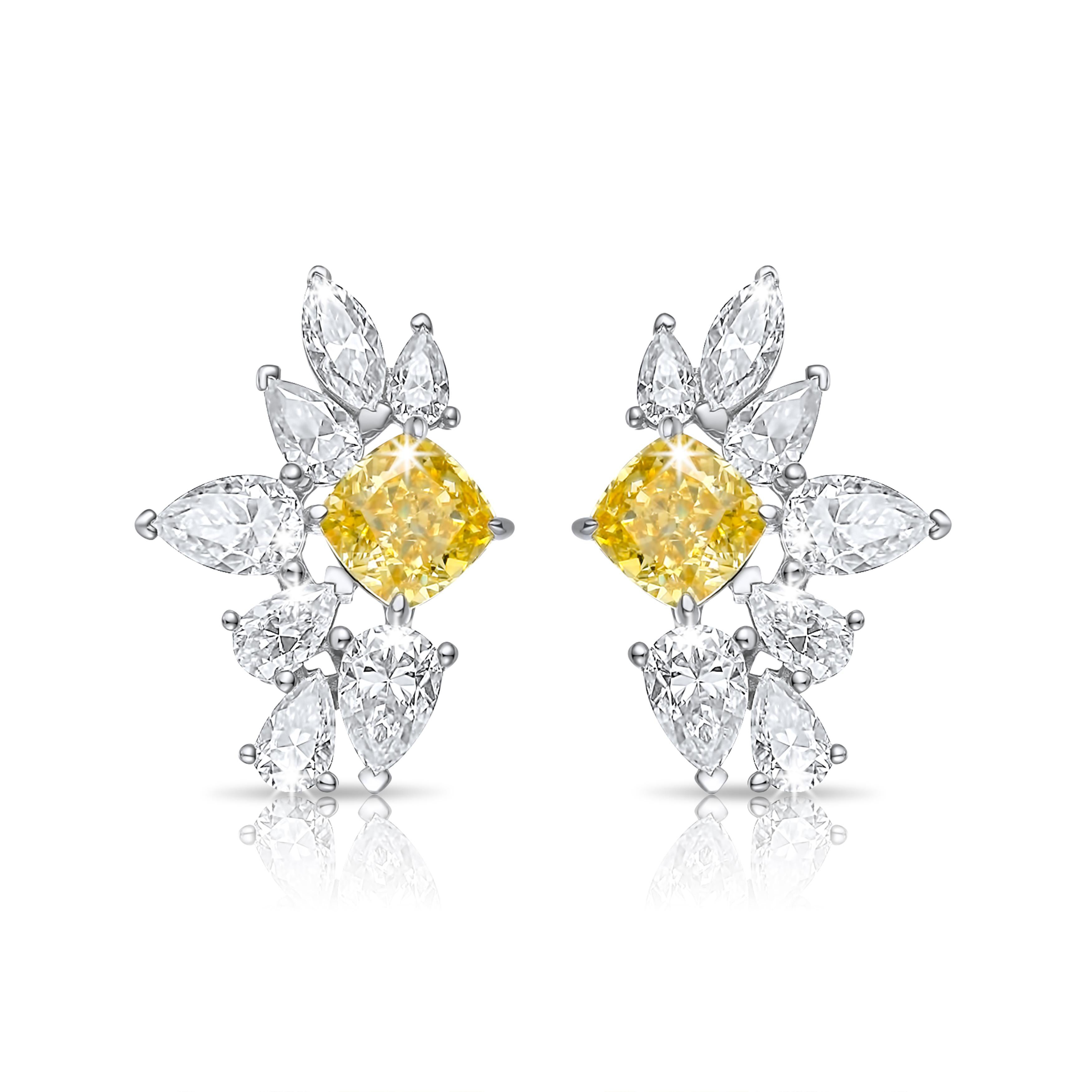 yellow canary diamond earrings