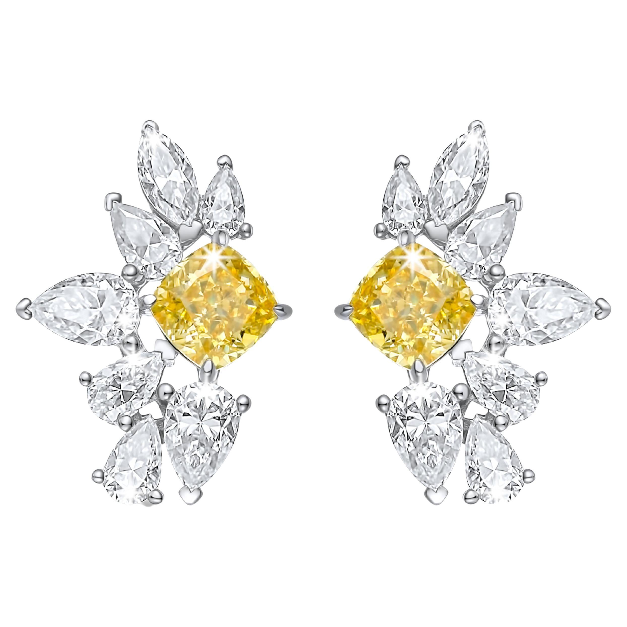 Adorna Lux - Canary Yellow Diamond Earrings