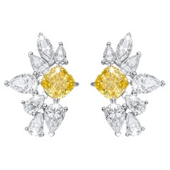 Adorna Lux - Canary Yellow Diamond Earrings