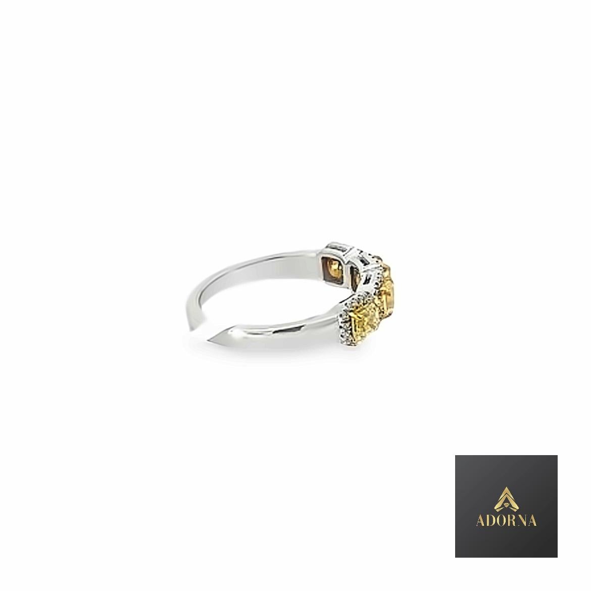 Elevate your style to unparalleled sophistication with this exquisite 14-karat white gold ring. Meticulously designed for the discerning connoisseur, this size 6 masterpiece features a range of diamonds with a total carat weight spanning from 0.68