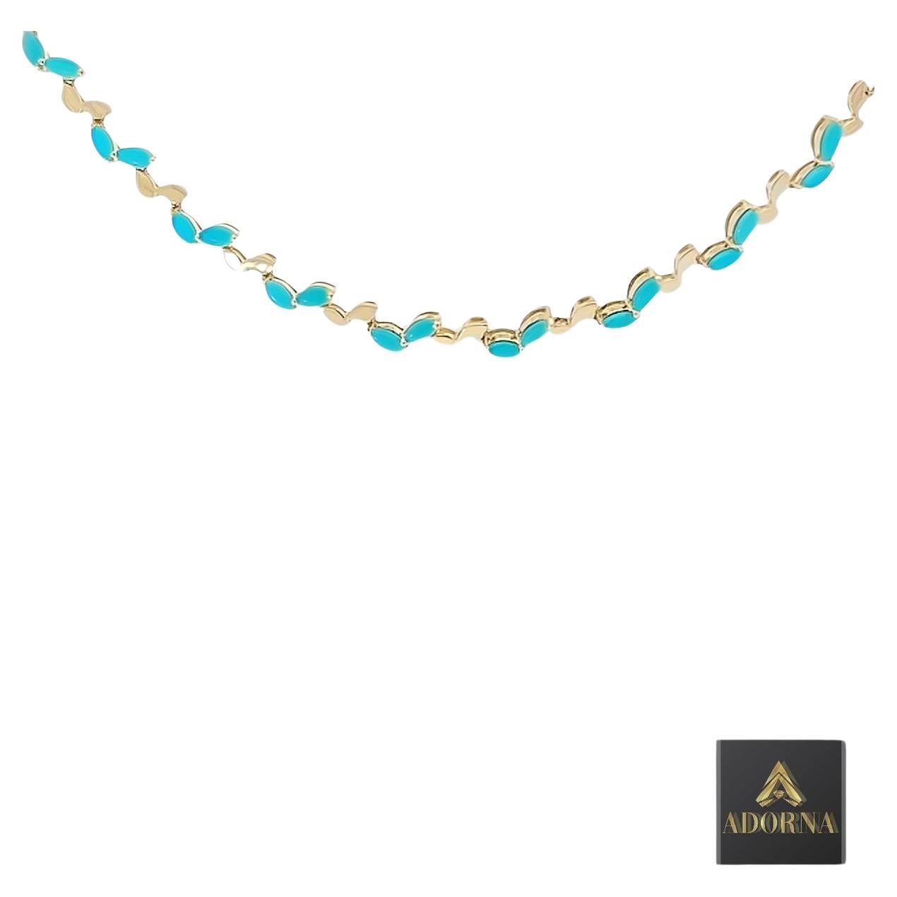 Adornalux - Turquoise treasure: golden elegance For Sale