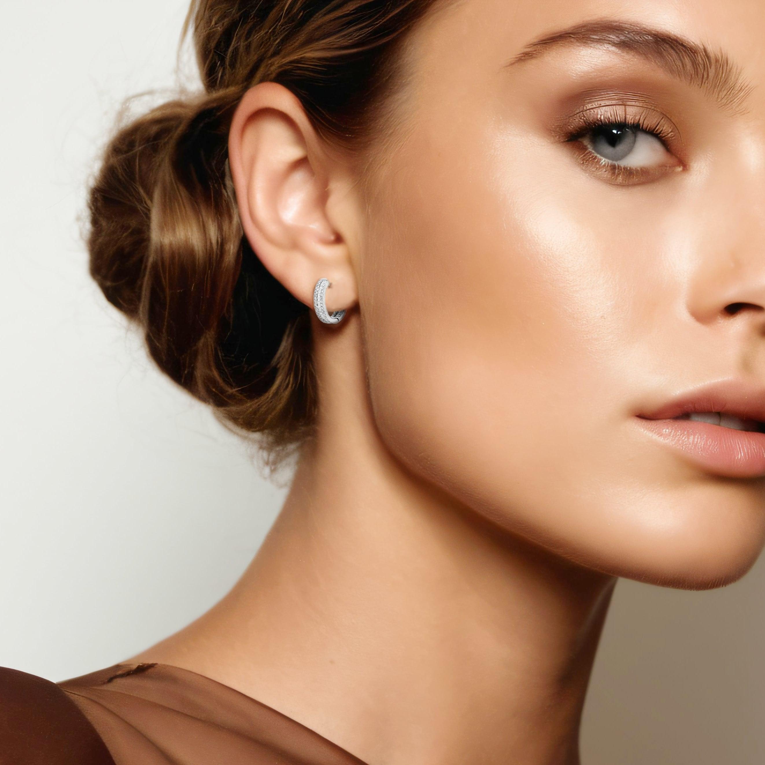 AdornA's Always Hoops are a timeless statement of elegance, crafted to add a touch of brilliance to any outfit. Featuring natural diamonds set in stunning 14k white gold, these hoops shine with a total carat weight of 1.897 ct. Perfect for everyday