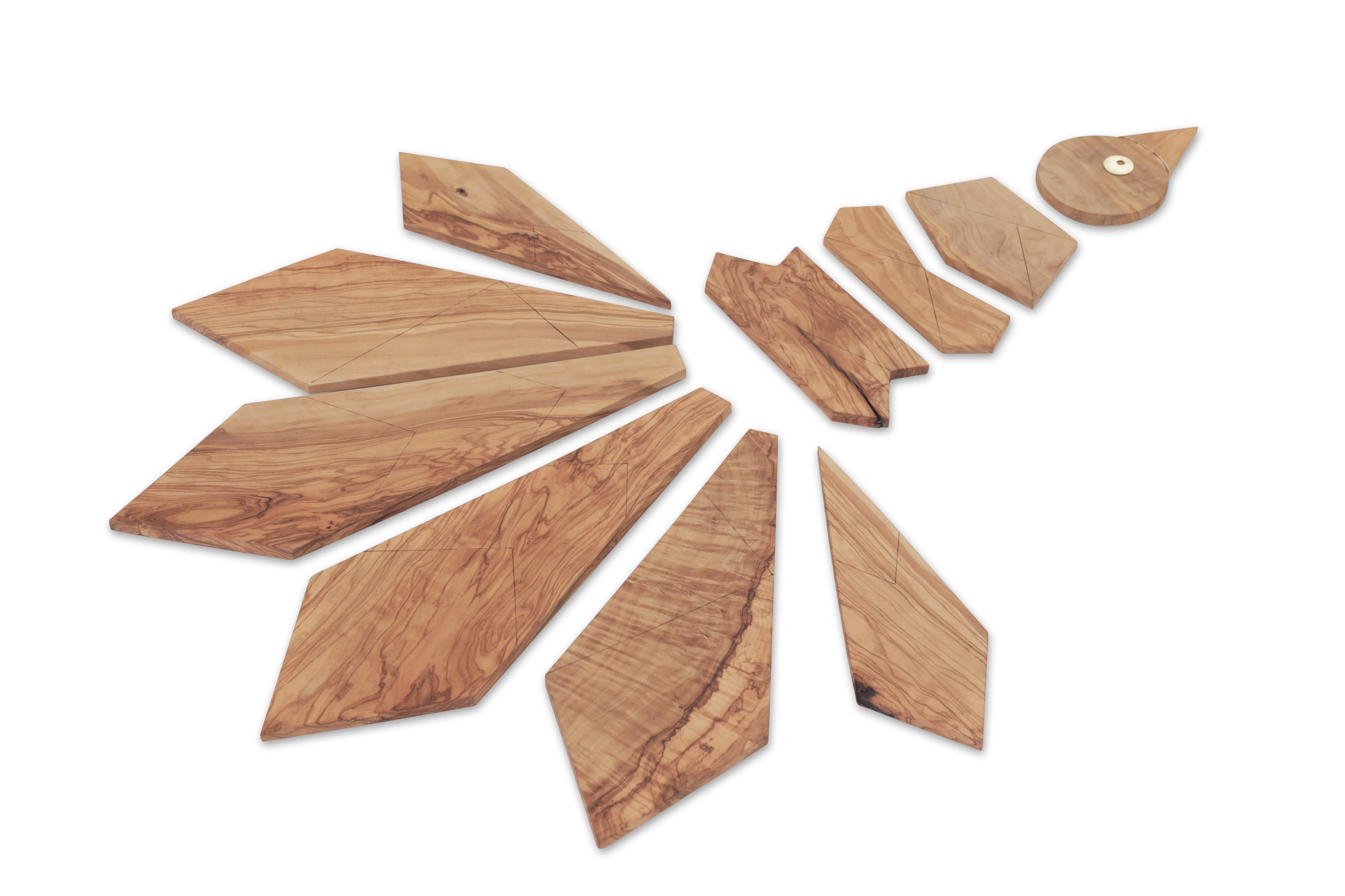 Puzzle decorativo en madera de olivo  por  La Fibre Artisanale Art Decó en venta