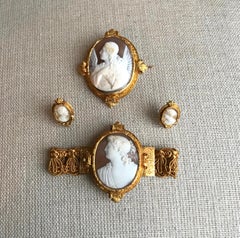 Froment-Meurice Set in 18 Carat, Yellow Gold and Cameo, 19th Century
