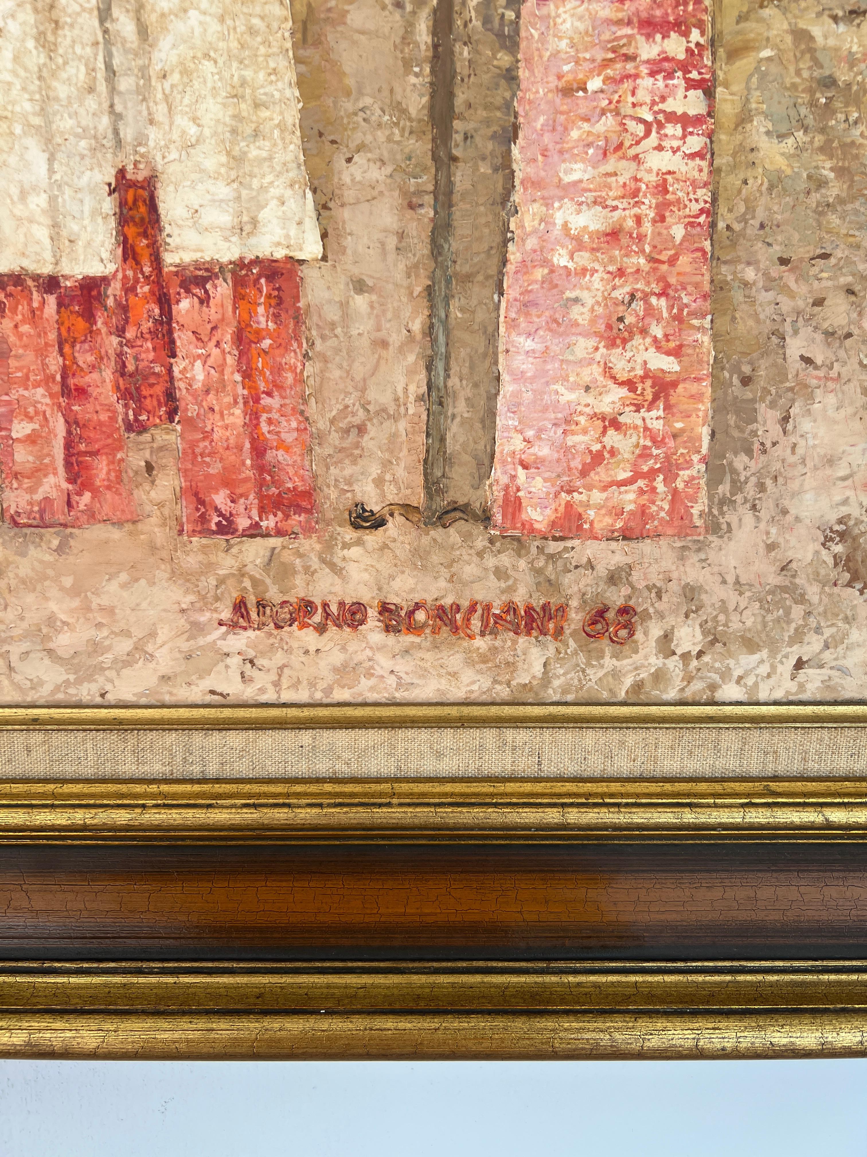Adorno Bonciani, (Italian, born 1920). 


 Italian oil on board painting titled 