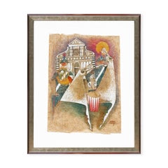 Modern Abstract Figure Painting Featuring the Basilica of Santa Maria Novella