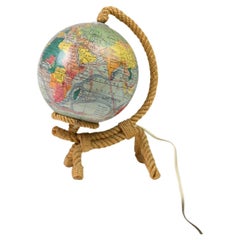 Vintage Adoux and Minet Small Illuminated Globe World Map