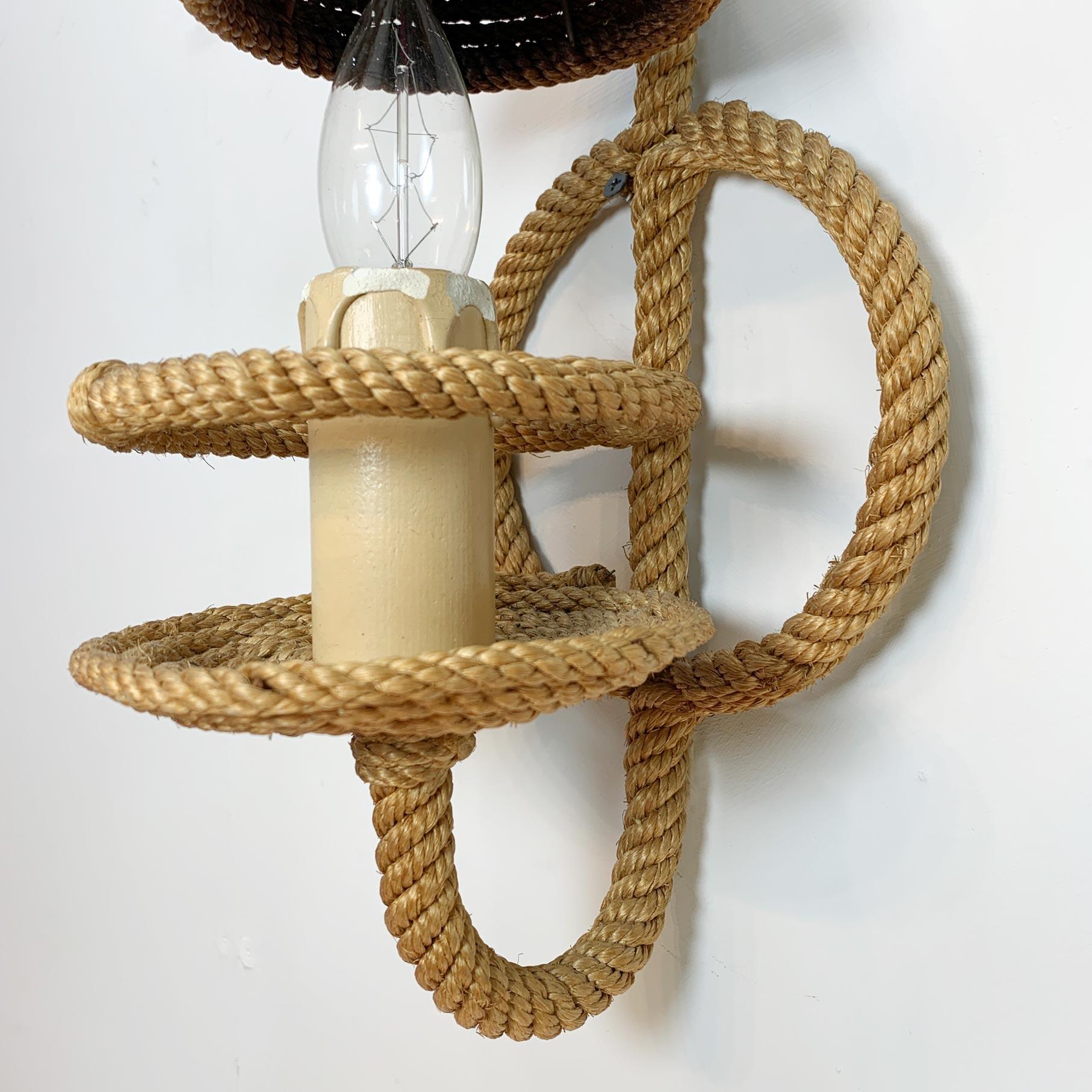  Adoux Minet Style Rope Wall Light In Good Condition In Hastings, GB