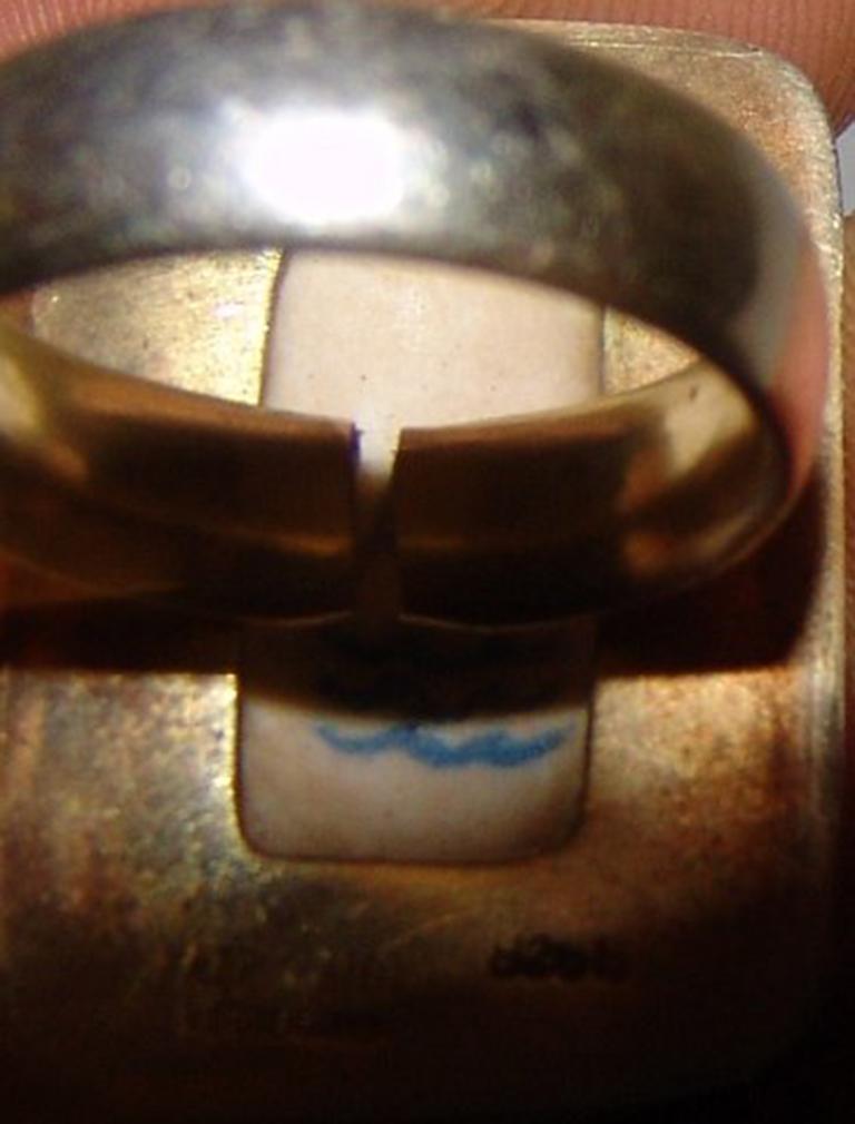 Modern A.Dragsted Royal Copenhagen Jais Nielsen Gilded Sterling Silver Ring For Sale