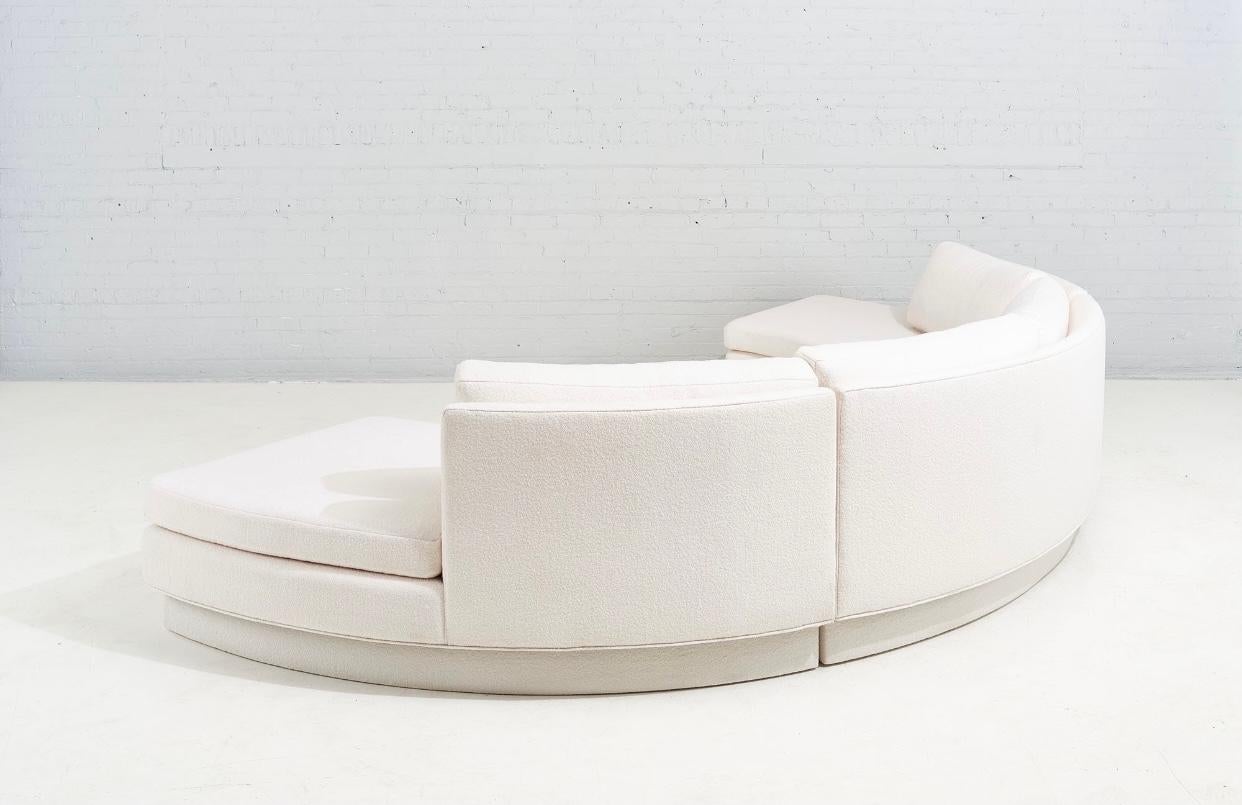 Bouclé Adrain Pearsall Half Circle Modular Sectional Sofa, 1970