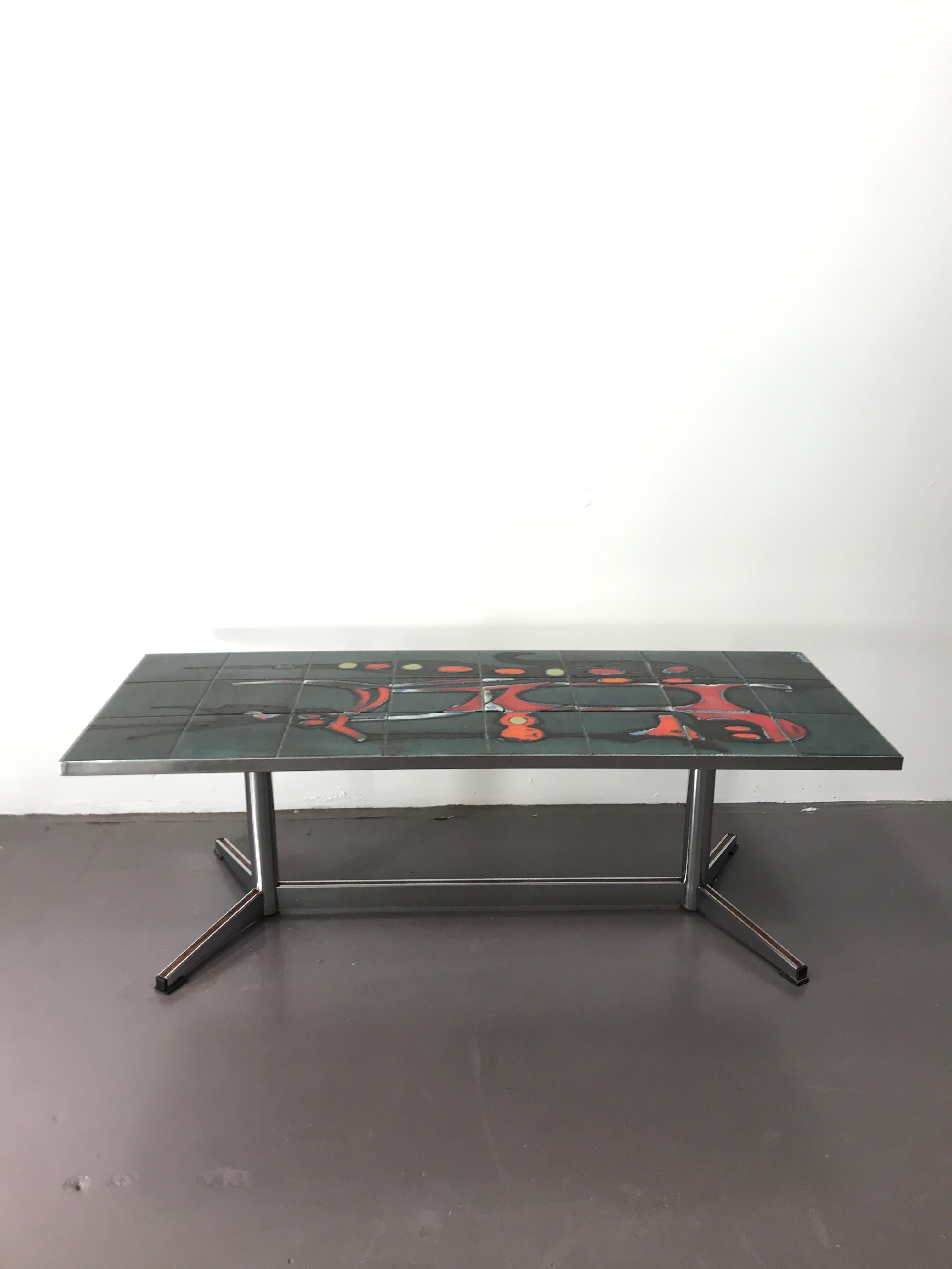 Table basse danoise Adri en céramique mi-siècle moderne, années 1960 Bon état à Byron Bay, NSW