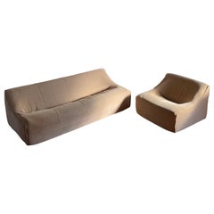 Sofá de tres plazas y tumbona Adria de Michel Ducaroy para Ligne Roset, años 70