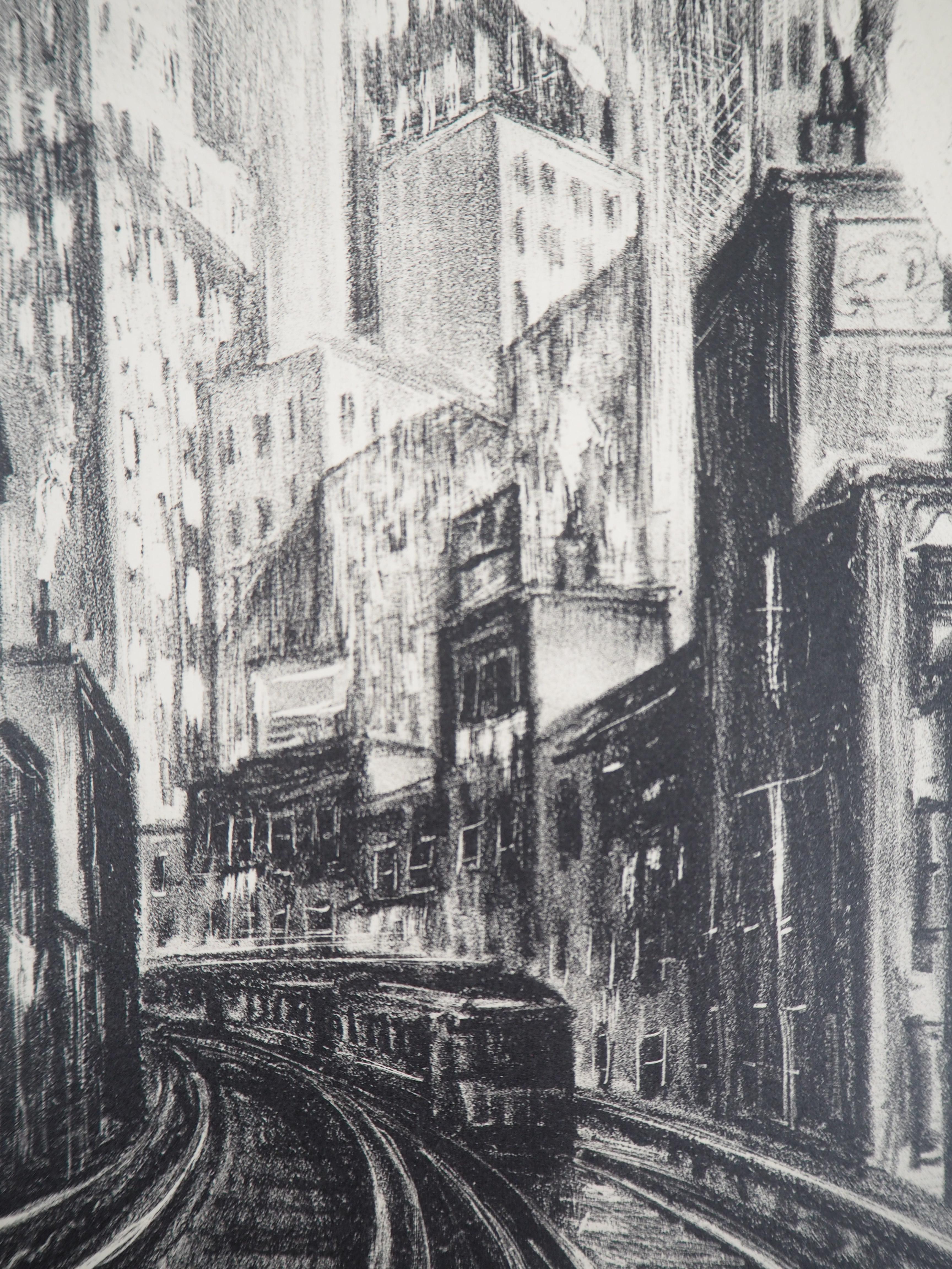 Adriaan Lubbers
Nueva York, The El at Chatham Square, 1930

Litografía original
Firmado a lápiz
Numerado / 100
Sobre vitela Rives 28 x 22,5 cm (c. 11 x 9 pulg.)

Muy buen estado