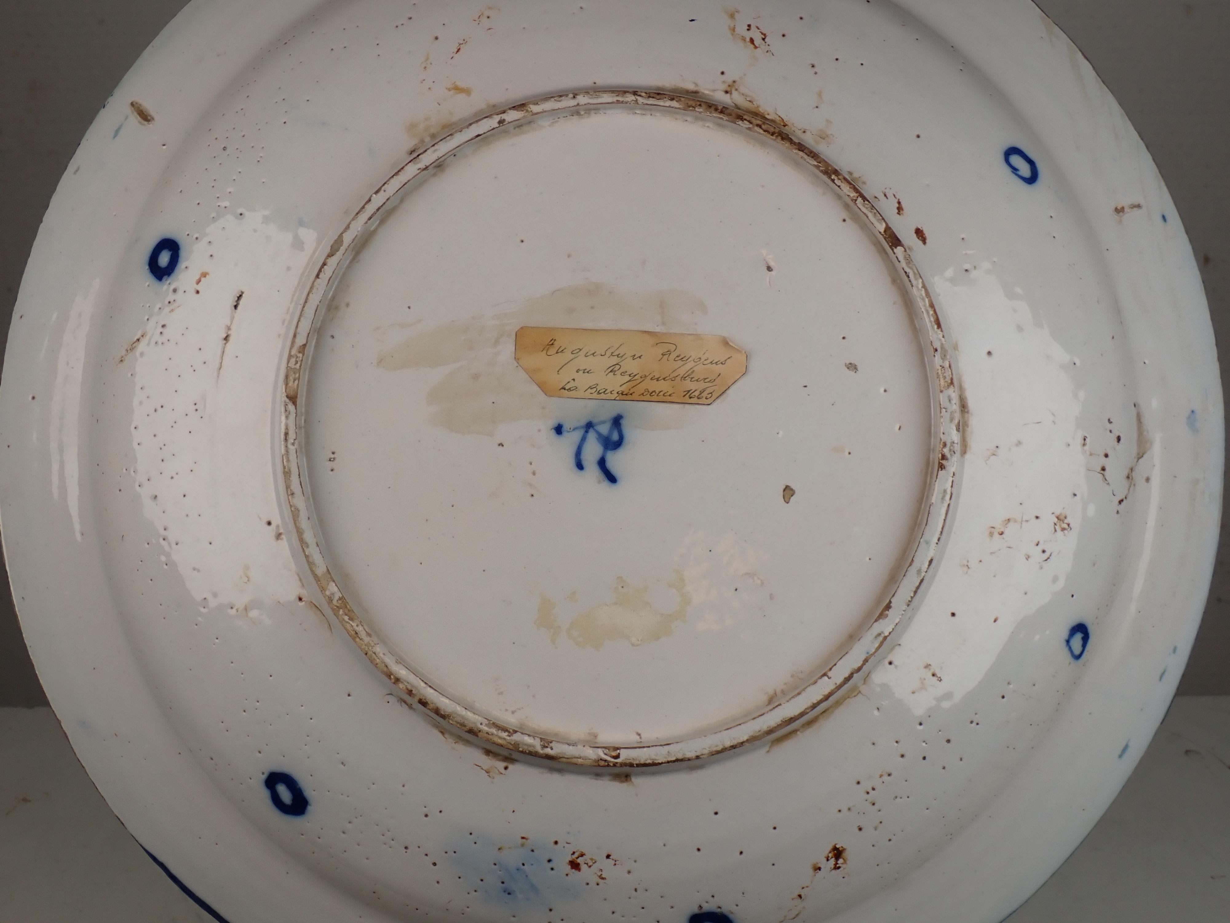 Adriaan Rijsselberg, Grieckse A - « Four Hearts Dish » vert de Delft  A.I.C., début du 18ème siècle en vente 4
