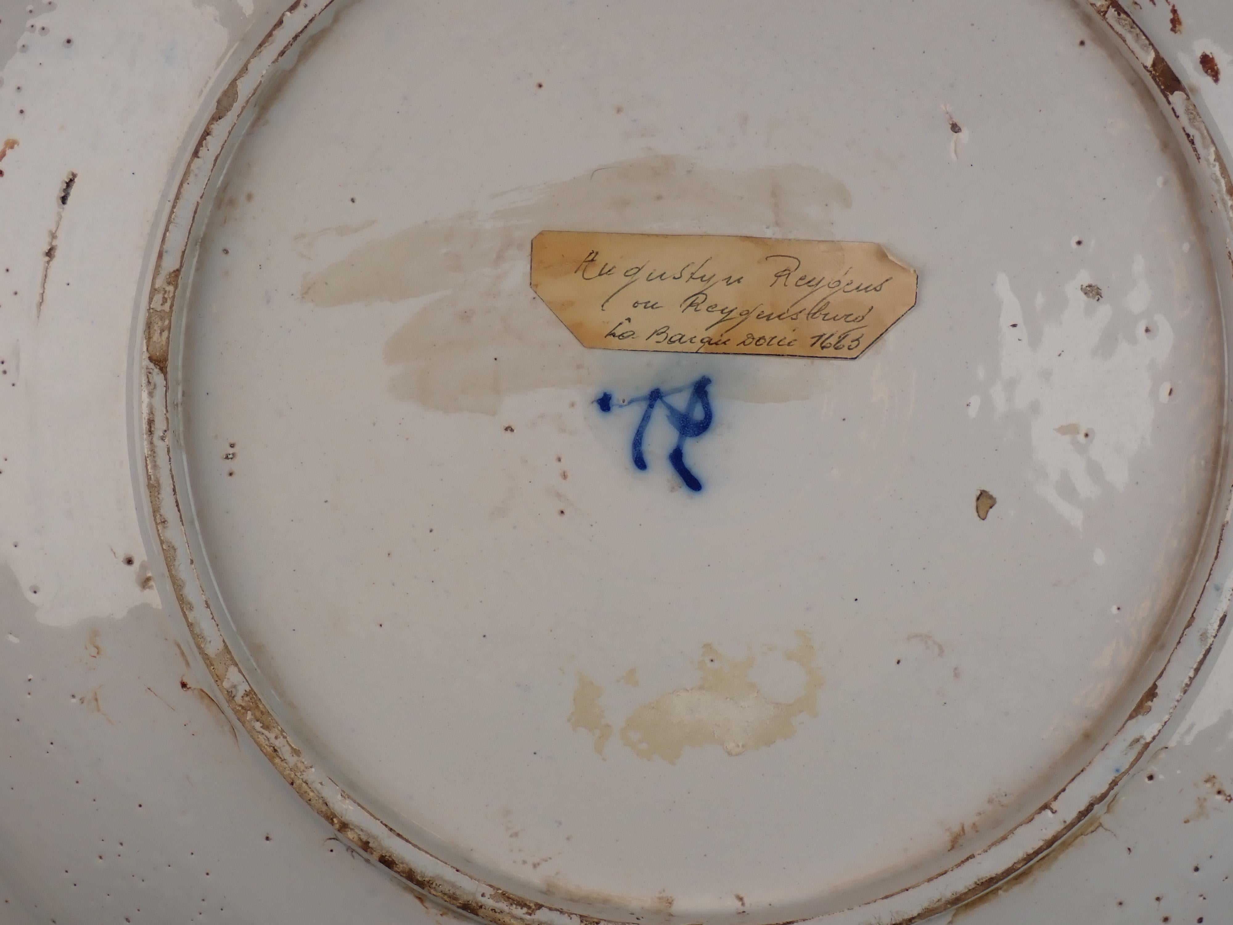 Adriaan Rijsselberg, Grieckse A - « Four Hearts Dish » vert de Delft  A.I.C., début du 18ème siècle en vente 5