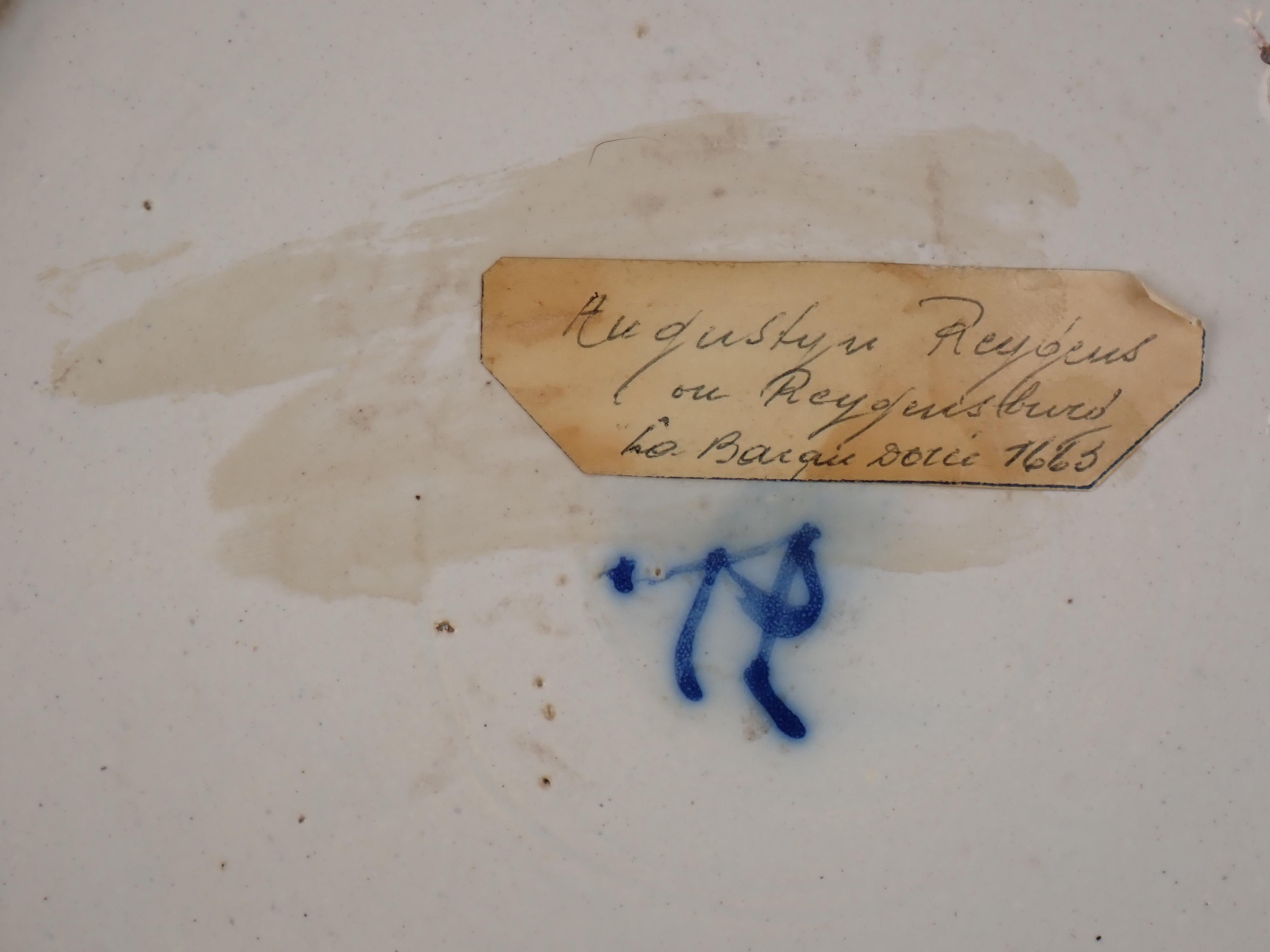 Adriaan Rijsselberg, Grieckse A - « Four Hearts Dish » vert de Delft  A.I.C., début du 18ème siècle en vente 7