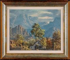 Cape mountain range with cottage