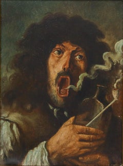 Adriaen Brouwer - Huile sur toile du début du XXe siècle, « Le fumeur »