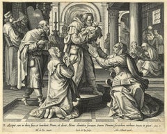 Adrian Collaert 17th Century engraving Martin de Vos The Presentation of Christ