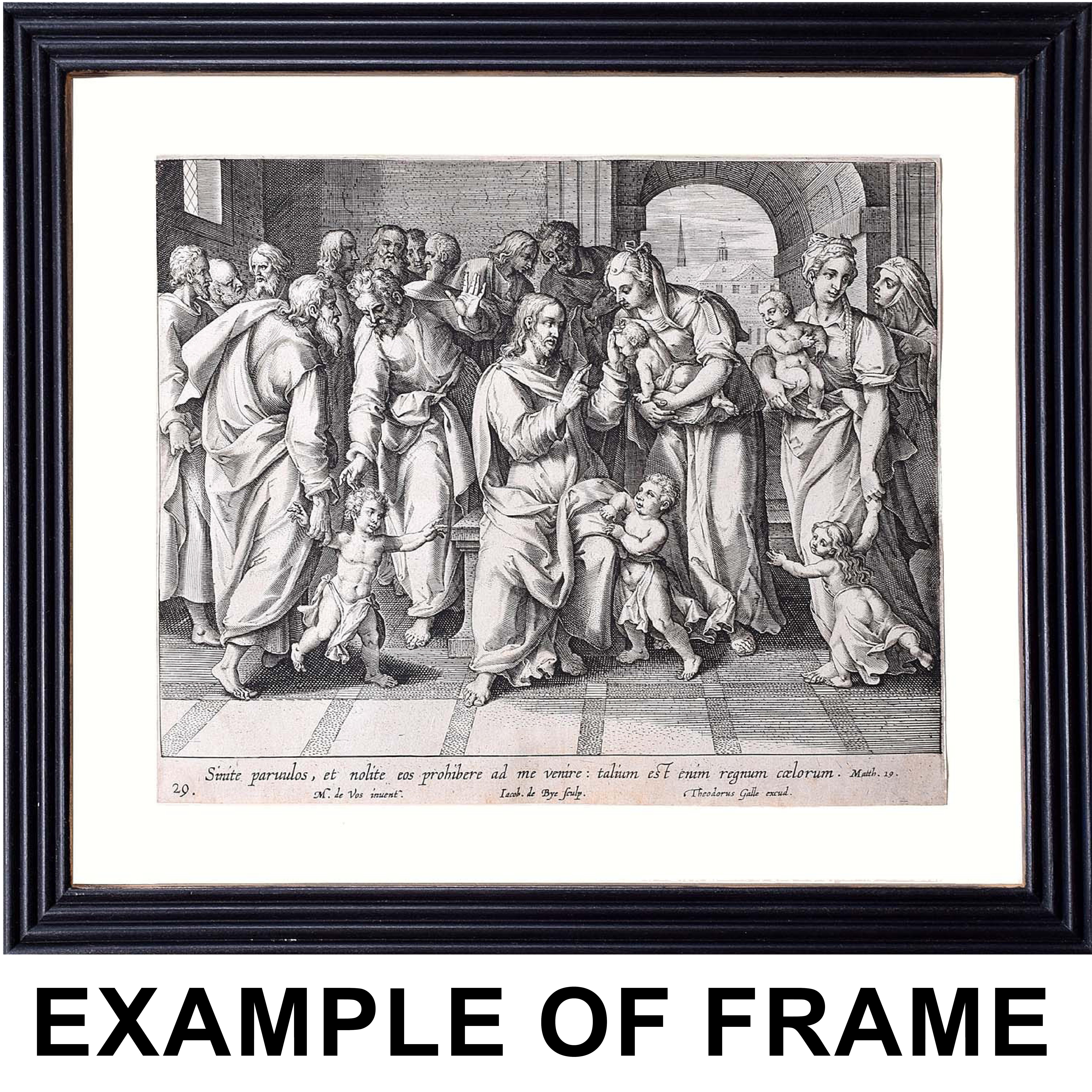 Adrian Collaert Martin de Vos 17th Century engraving The woman and the Pharisees - Print by Adriaen Collaert