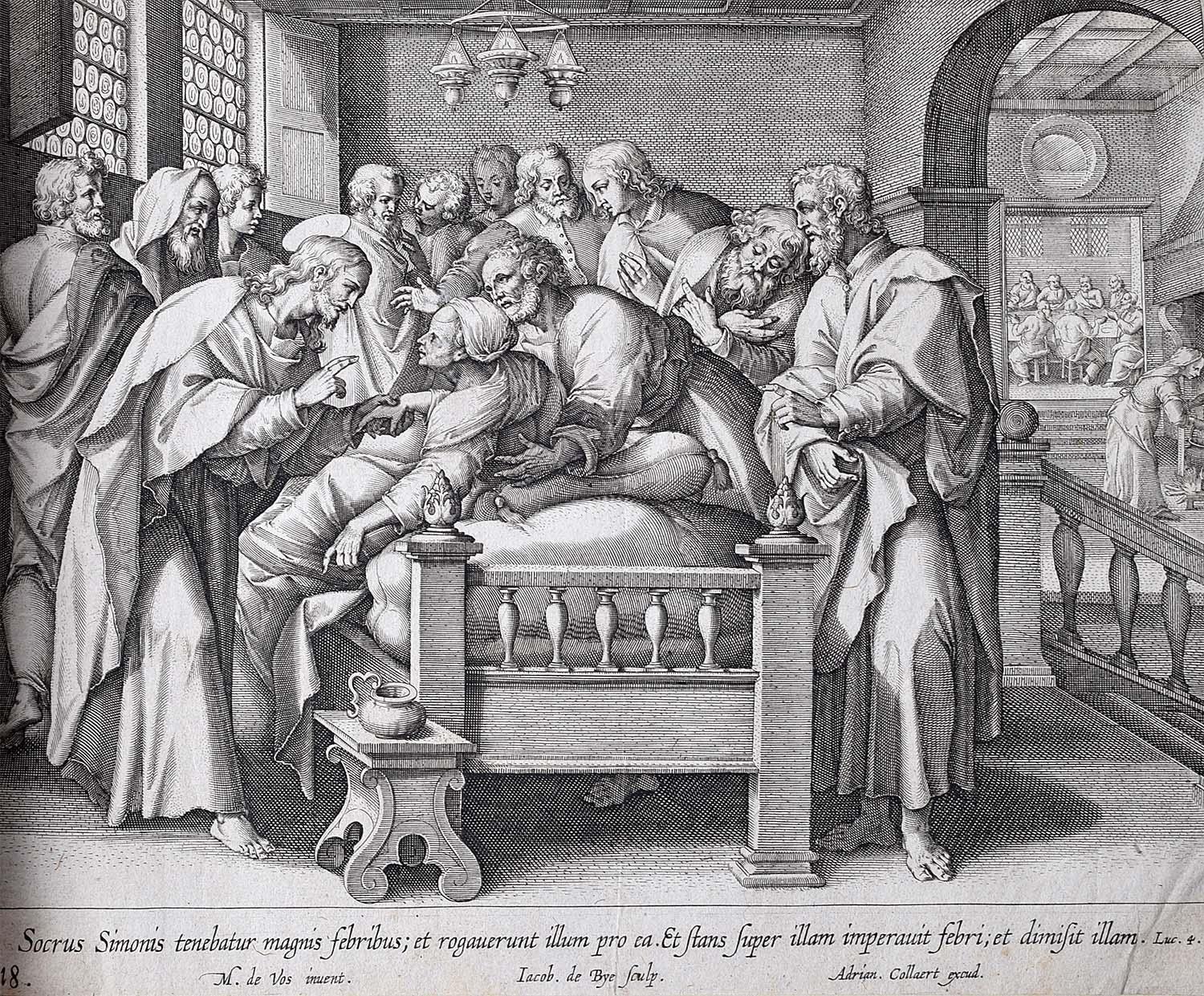Adrian Collaert Martin de Vos 17th Century Healing Peter's Mother-in-law