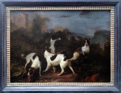 Dutch, 17th century. Pair of hunting scenes with dogs