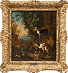 Antique Adriaen de Grijef (Dutch master) - 17th century figure painting - Hunt scene