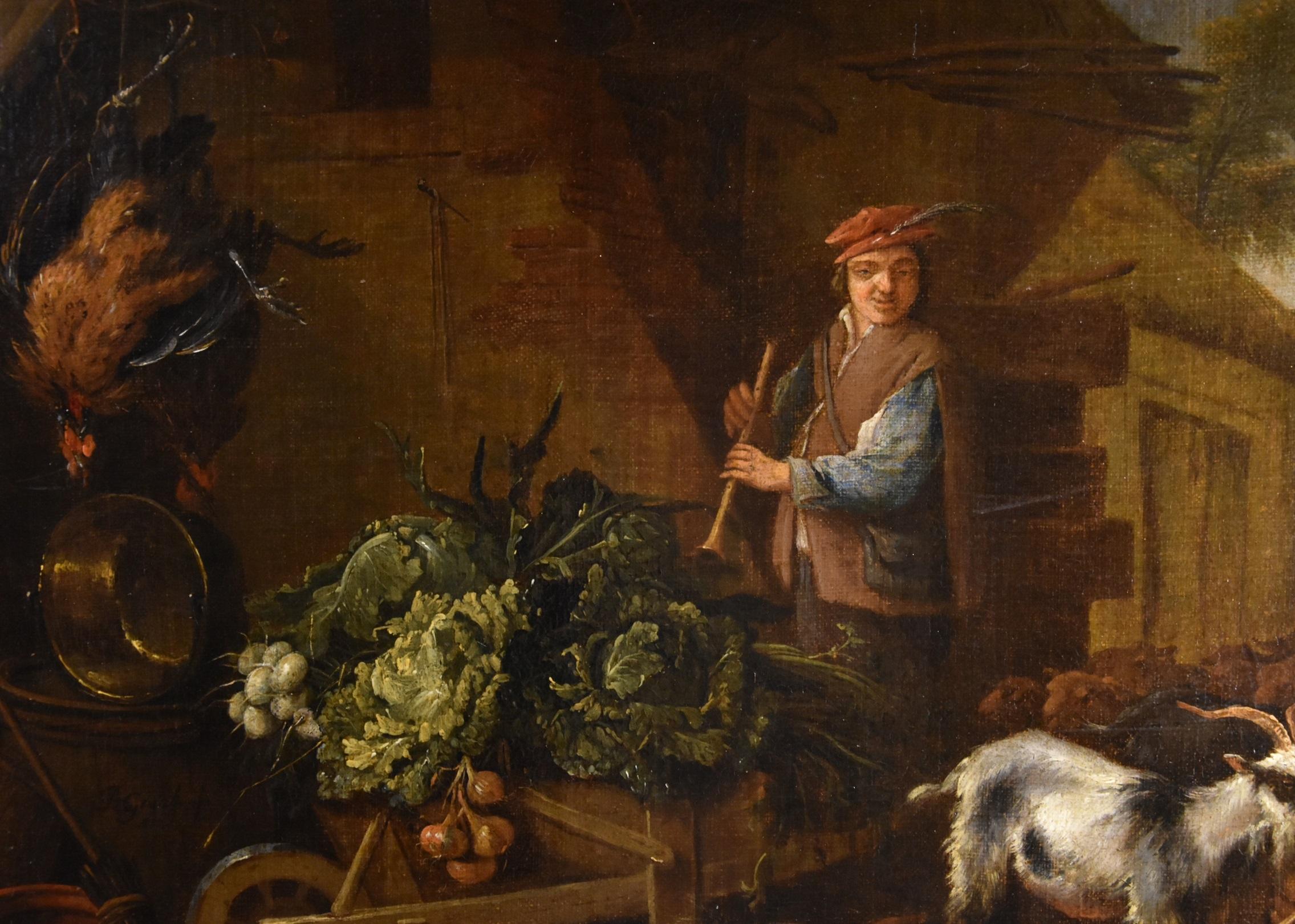 Natura morta animali frutta De Gryef dipinto firmato 17° secolo olio su tela Arte in vendita 9