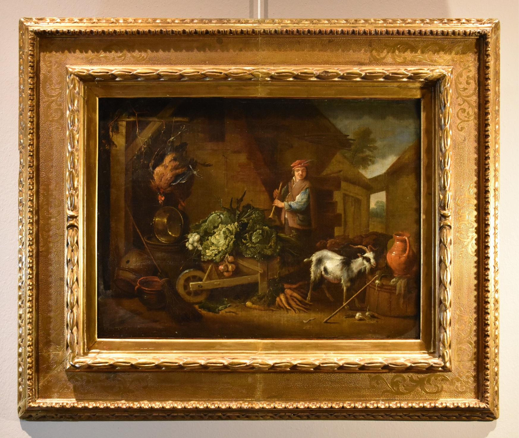 Natura morta animali frutta De Gryef dipinto firmato 17° secolo olio su tela Arte - Painting Antichi maestri di Adriaen De Gryef (leiden 1657 -brussels 1722)