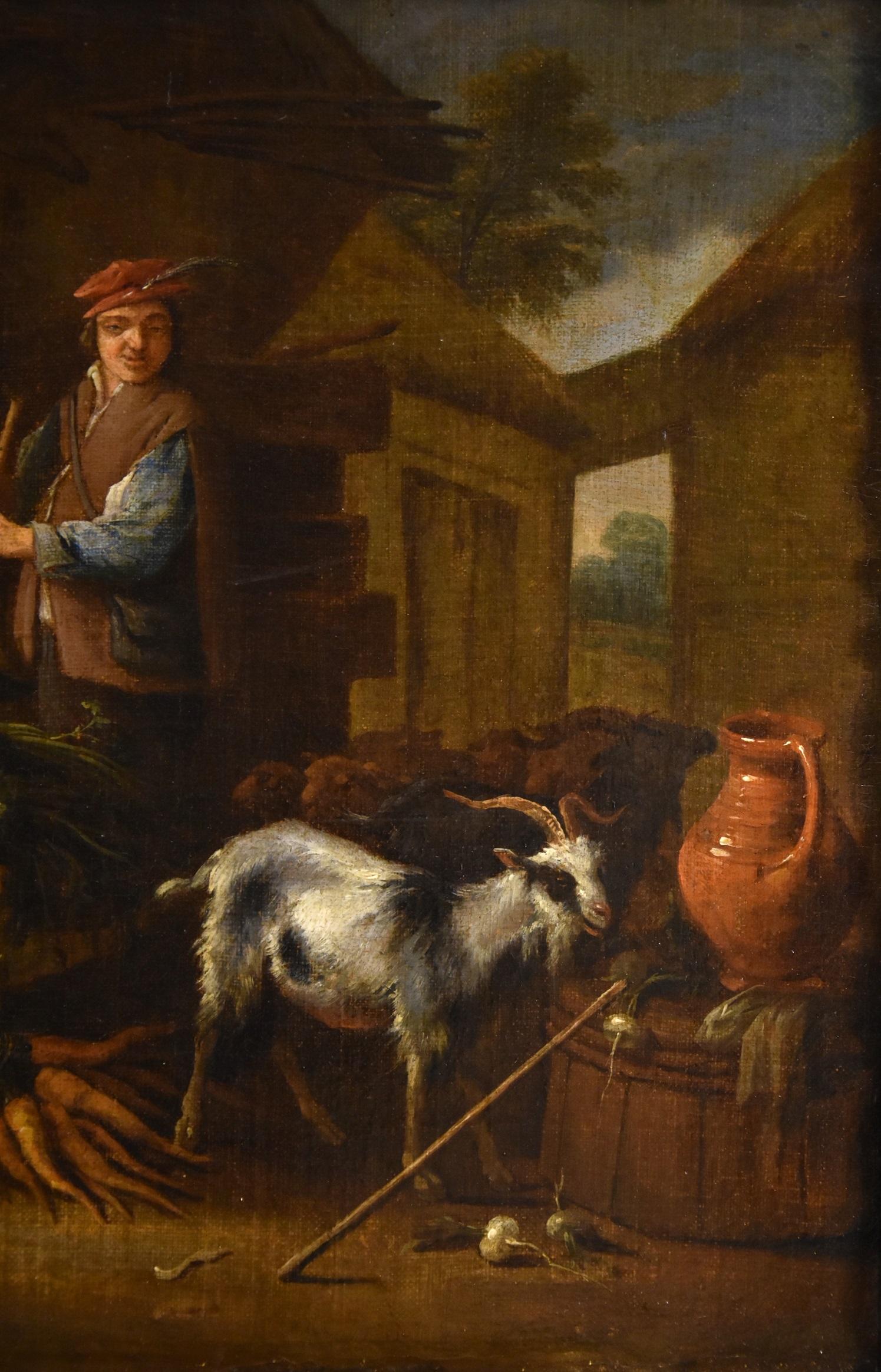 Natura morta animali frutta De Gryef dipinto firmato 17° secolo olio su tela Arte in vendita 2
