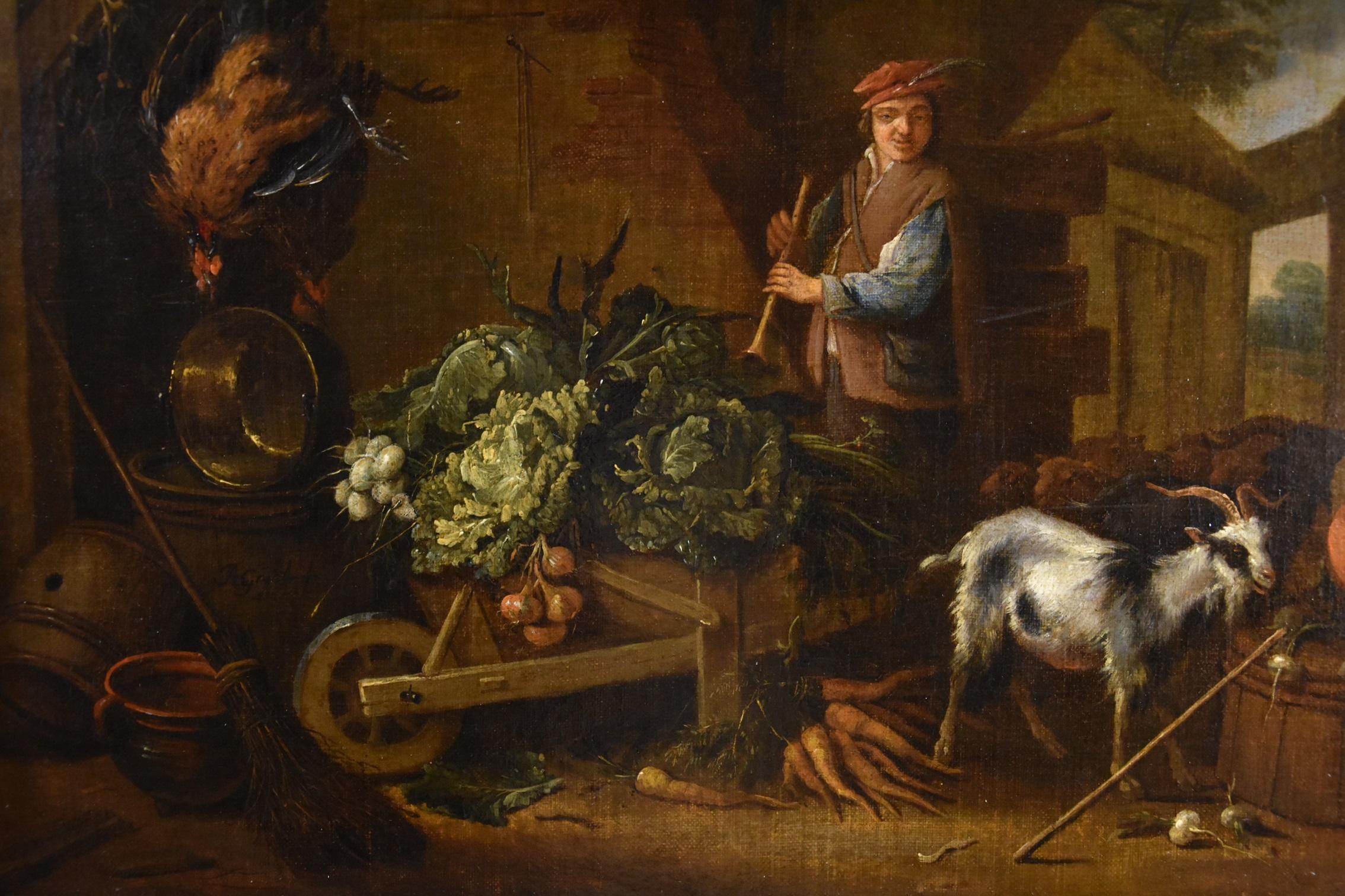 Natura morta animali frutta De Gryef dipinto firmato 17° secolo olio su tela Arte in vendita 3