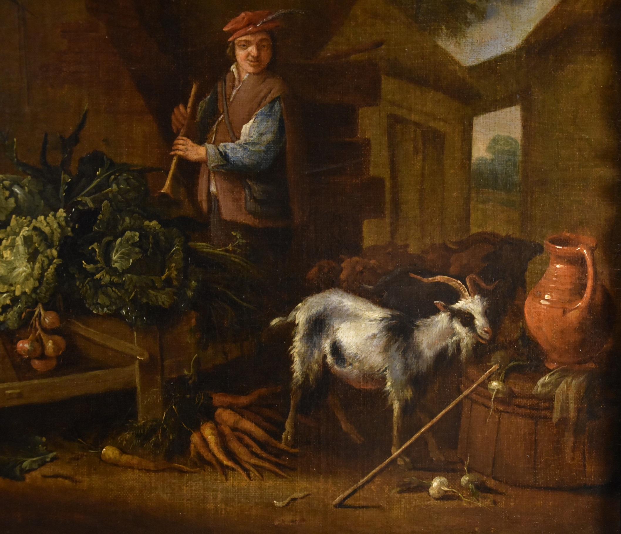 Natura morta animali frutta De Gryef dipinto firmato 17° secolo olio su tela Arte in vendita 4