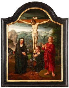 Crucifixión, escuela de Brujas, flamenco, mediados del siglo XVI