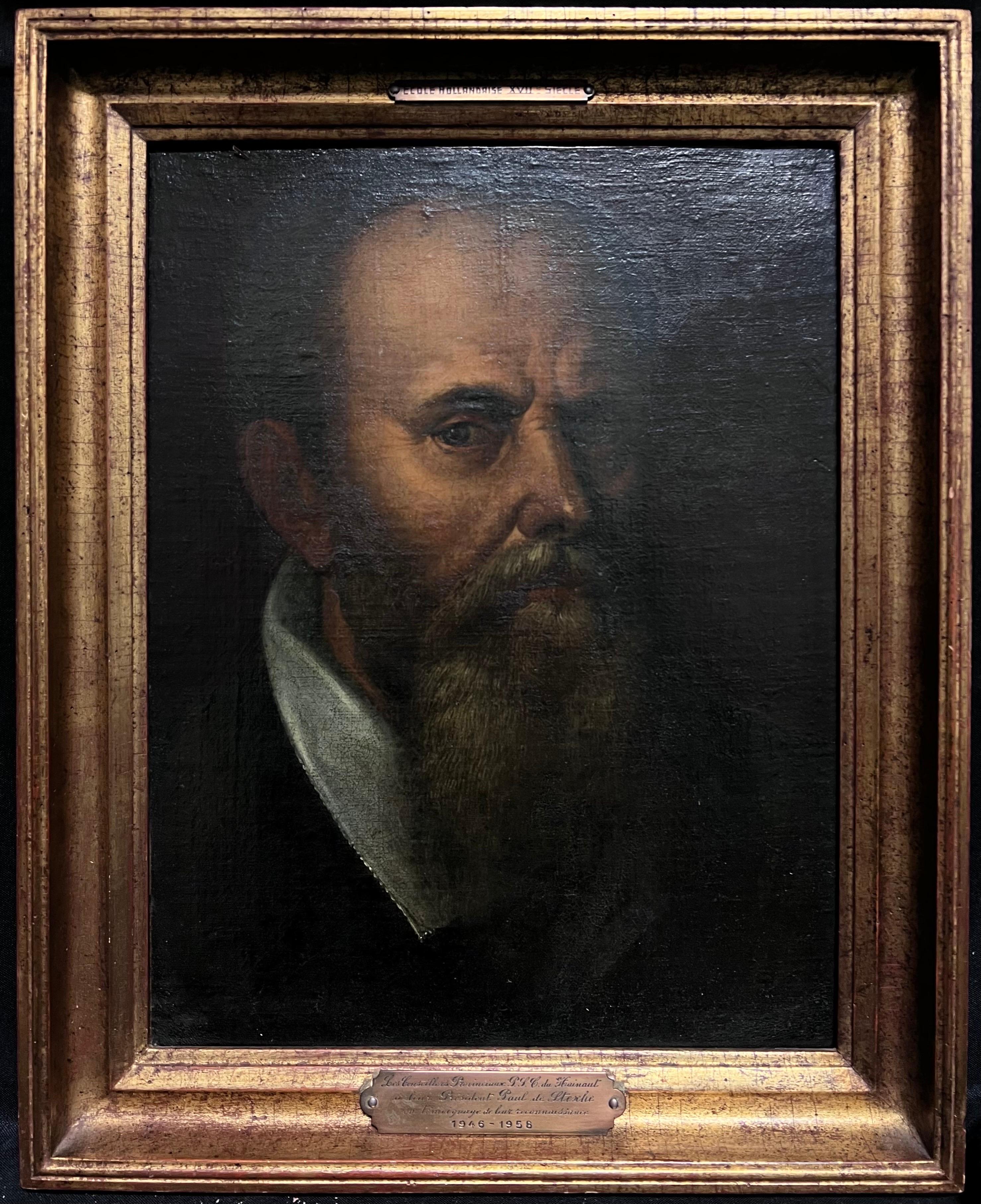 Adriaen Thomasz Key Portrait Painting - Fine 1600's Dutch/ Flemish Old Master Oil Painting Head Portrait of Man