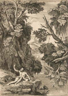 Adriaen van der Cabel (1631-1705) - 17th Century Etching, Saint Jerome