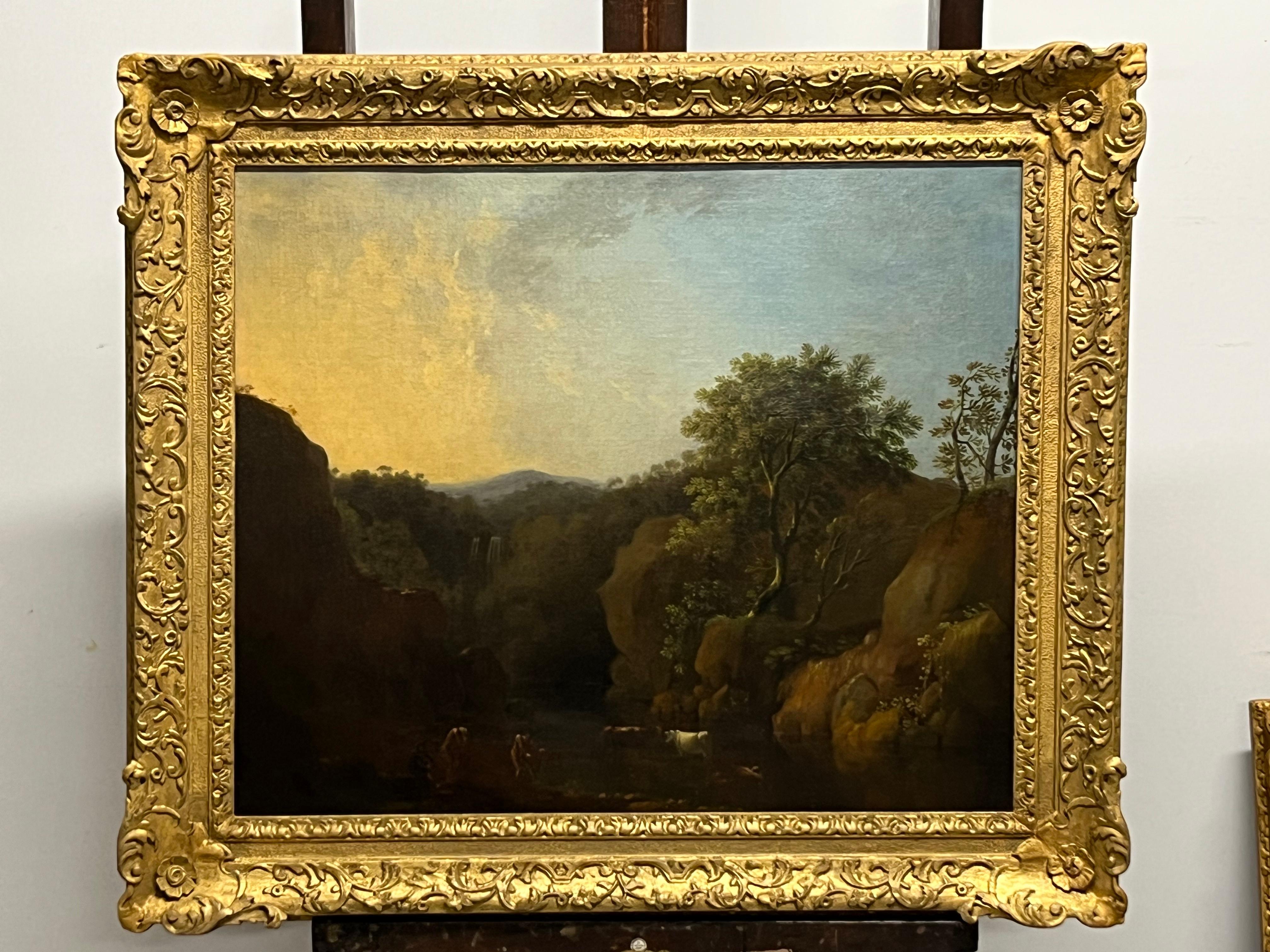A pair of classical landscapes - Old Masters Painting by Adriaen van Diest