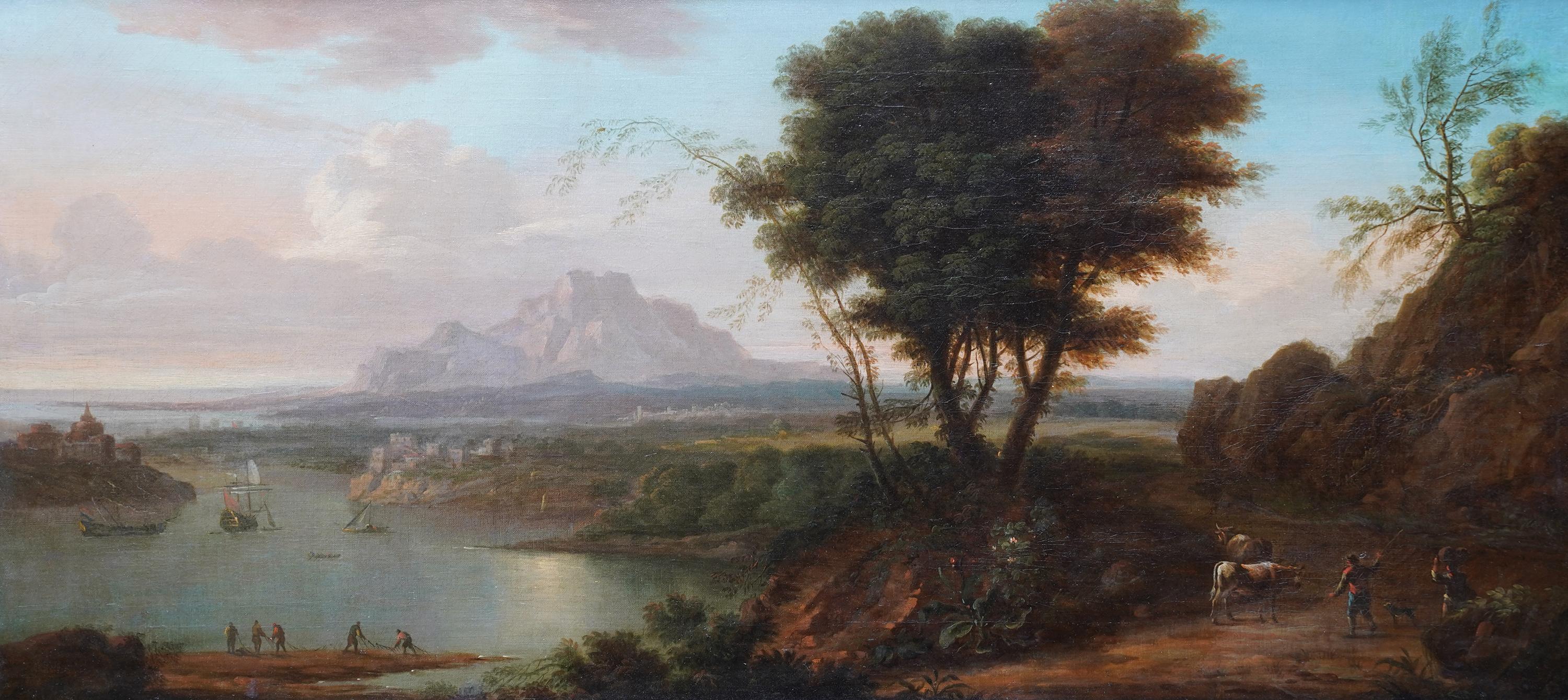 Italienische Landschaft – niederländisches Ölgemälde, Grand Tour, Grand Tour  – Painting von Adriaen van Diest