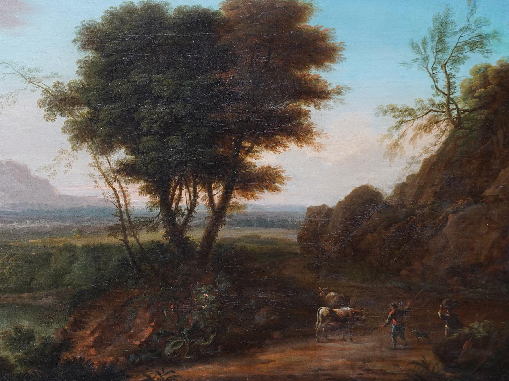 Italienische Landschaft – niederländisches Ölgemälde, Grand Tour, Grand Tour  (Braun), Landscape Painting, von Adriaen van Diest